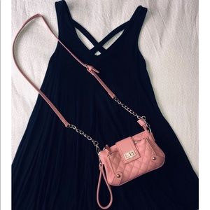 Mauve Quilted Crossbody Purse